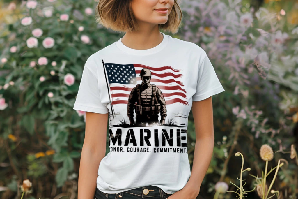 AI-Art Marines Graphic T-Shirt | USMC Pride Tee | Gift for Marines & Veterans