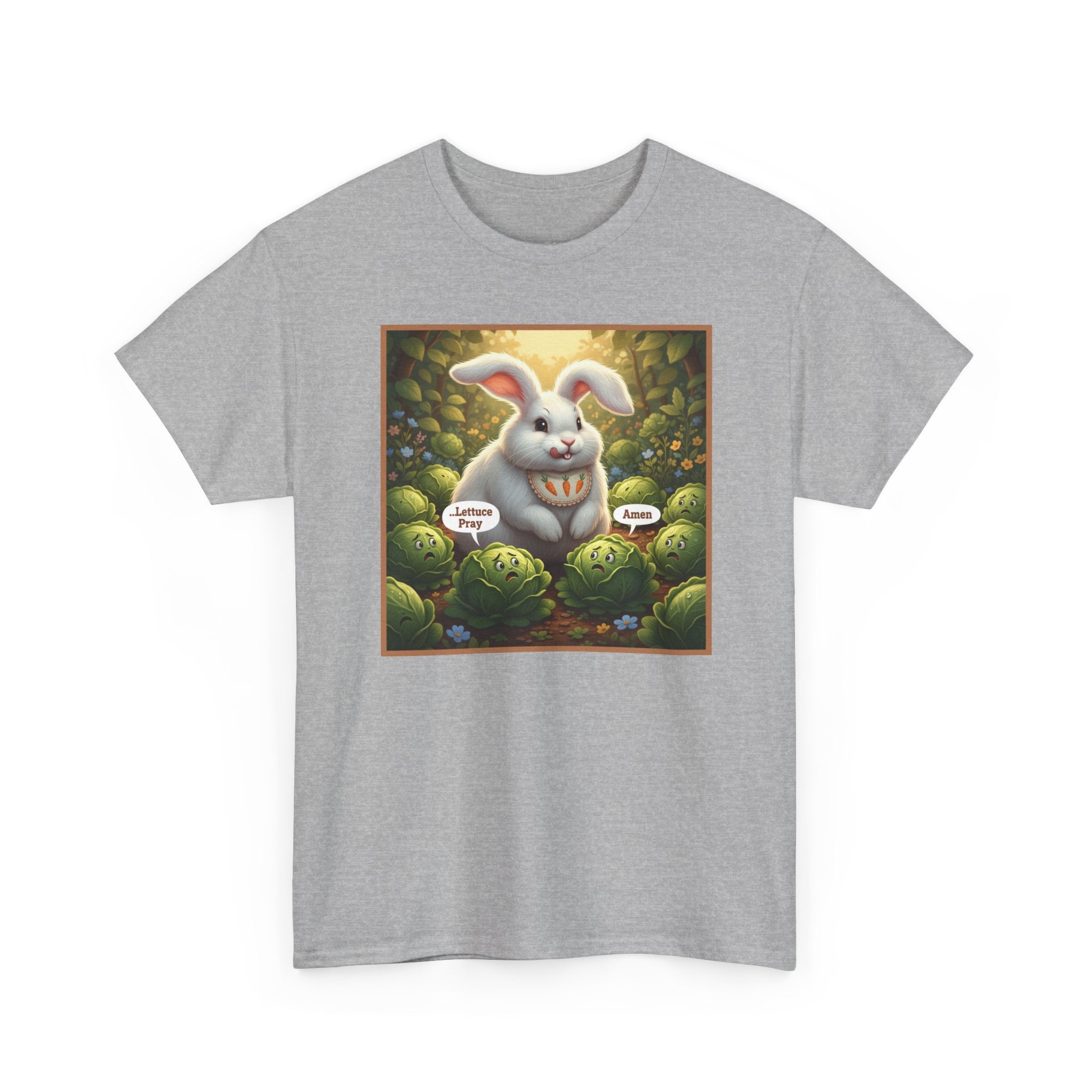 "Lettuce Pray" Funny Rabbit Garden T-Shirt | Humorous Animal Graphic Tee | Perfect Gift for Gardeners & Animal Lovers