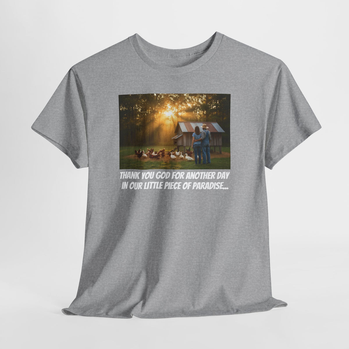 Thank You God For Another Day In Our Little Piece of Paradise | Backyard Farmer Couple Shirt | Homestead Gift | Country Life | Gift For Her