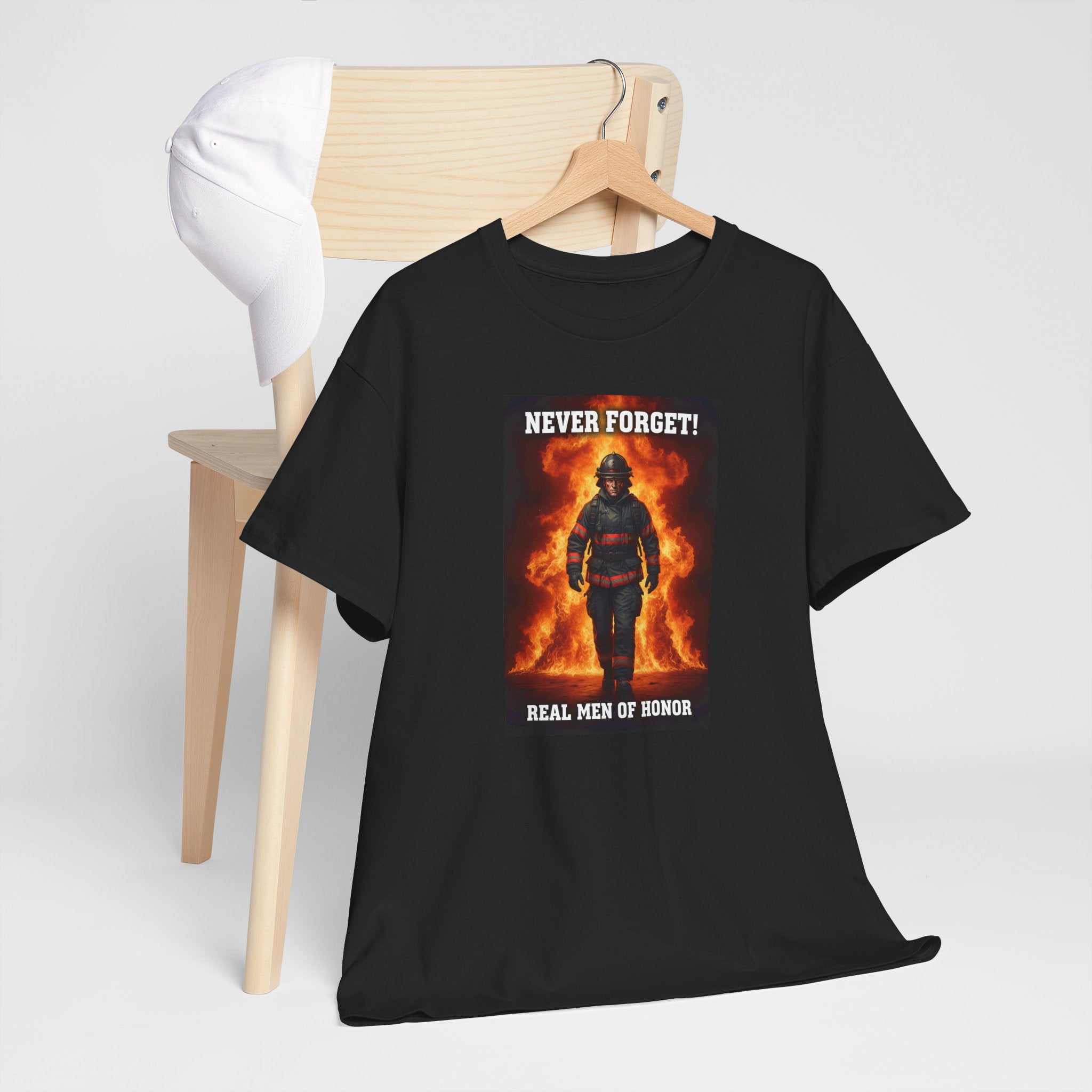 Never Forget Firefighter T-Shirt | Real Men Of Honor | Firefighter Tribute Tee | First Responder Gift | Hero Shirt