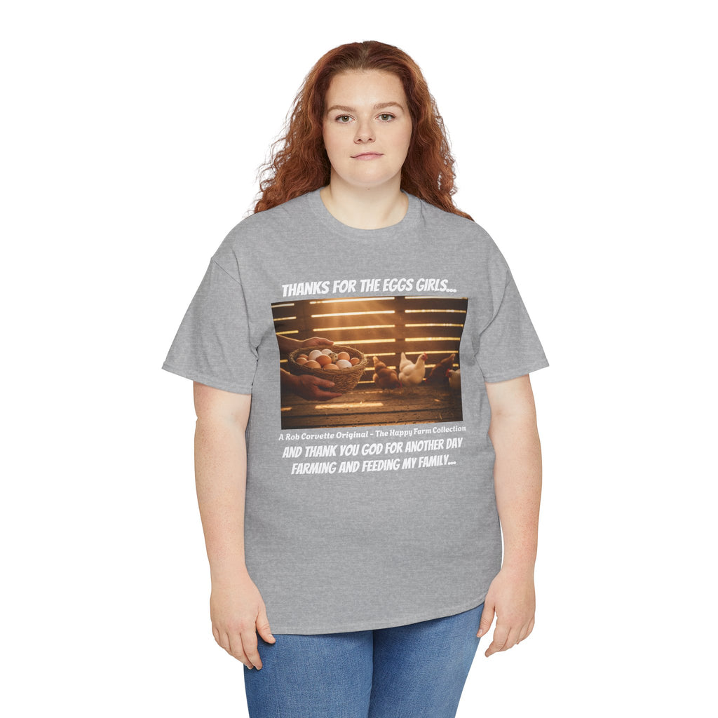 Thanks For The Eggs Girls Shirt - Funny Grateful Farmer Chicken Lover Tee - Happy Farm Collection - Backyard Farmer Homestead Gift