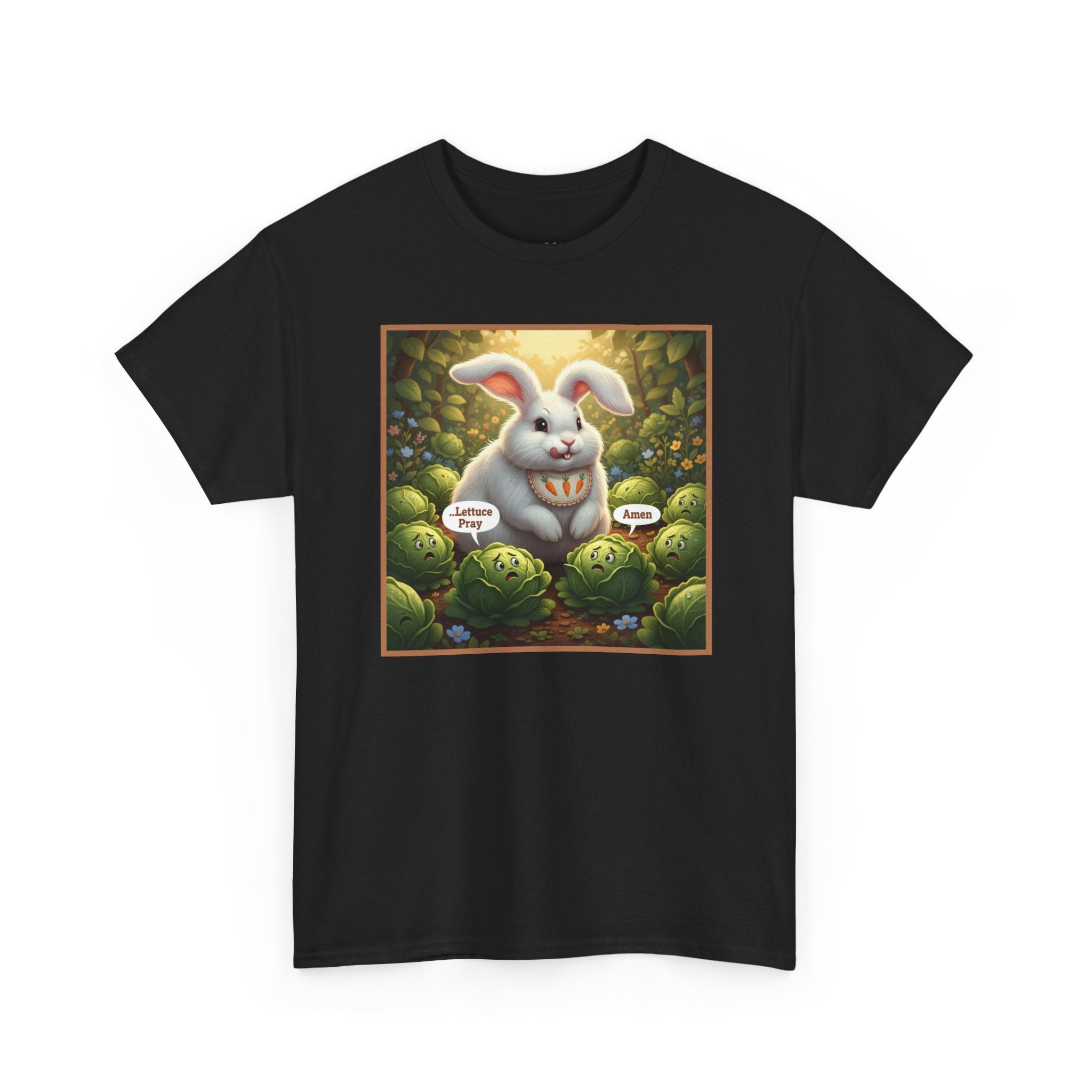 "Lettuce Pray" Funny Rabbit Garden T-Shirt | Humorous Animal Graphic Tee | Perfect Gift for Gardeners & Animal Lovers