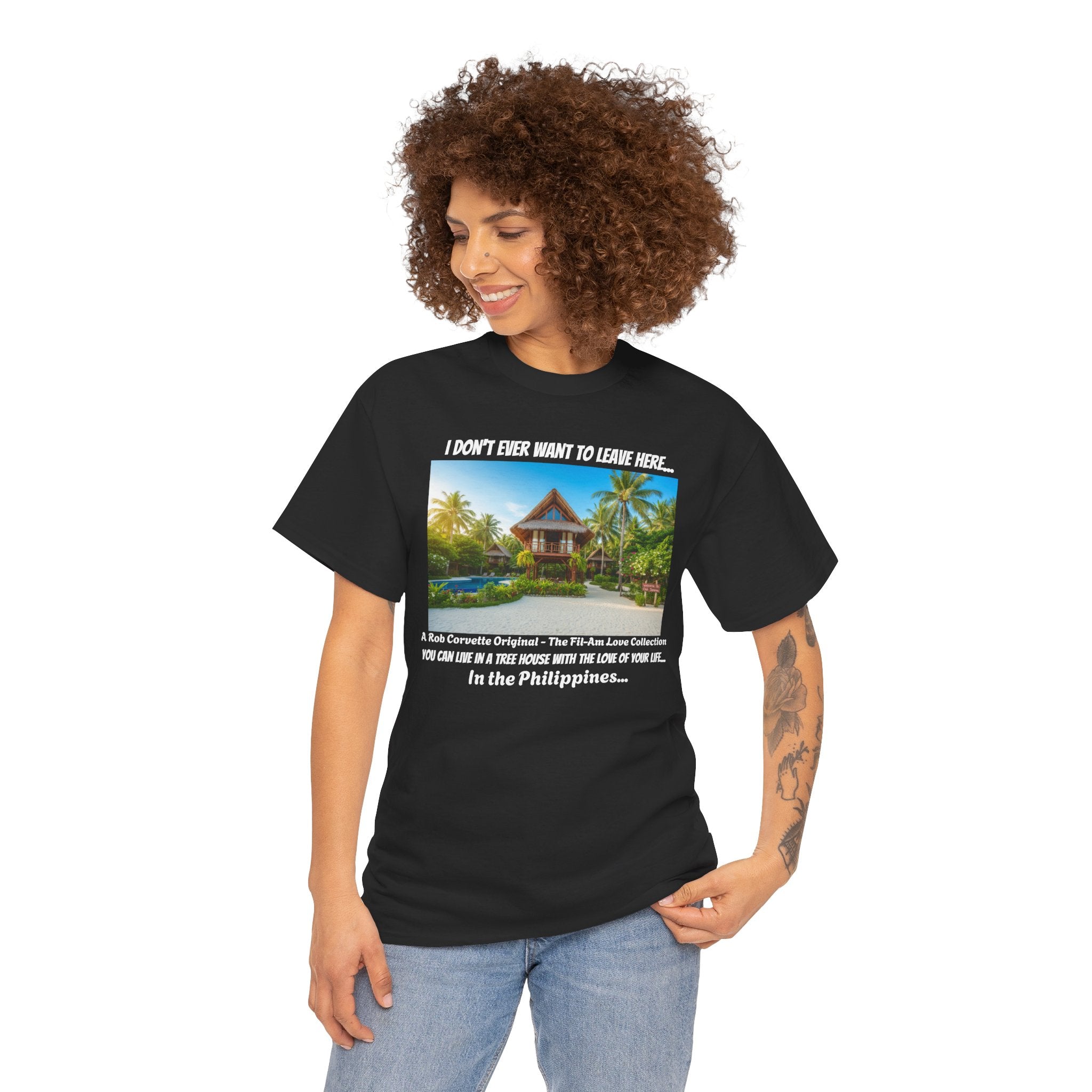 Club Serena Philippines Treehouse Resort Shirt - I Don't Ever Want To Leave Here - Funny Fil-Am Couple Filipino Travel Tee Gift For Him