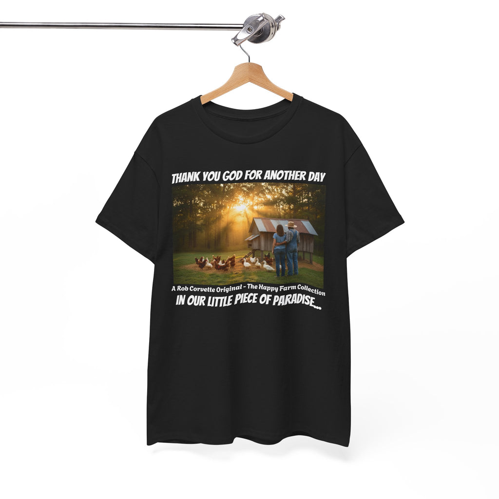 Thank You God For Another Day In Our Little Piece Of Paradise Shirt - Backyard Farmer Couple Tee - Happy Farm Collection - Homestead Gift