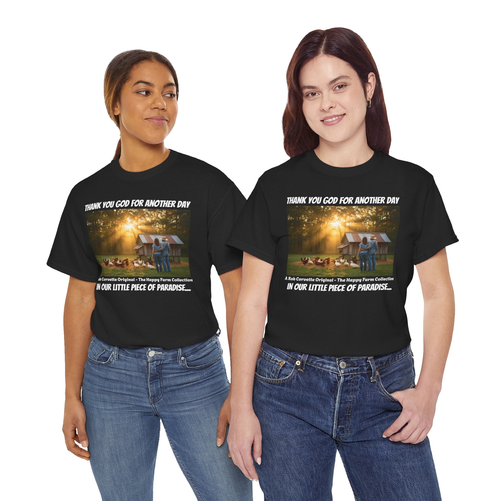 Thank You God For Another Day In Our Little Piece Of Paradise Shirt - Backyard Farmer Couple Tee - Happy Farm Collection - Homestead Gift
