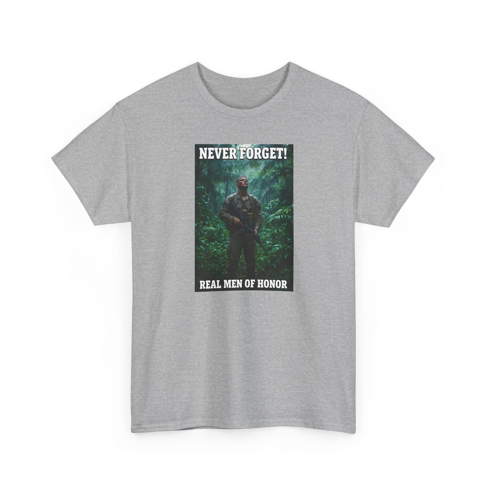 Never Forget Patriotic T-Shirt | Real Men Of Honor | Military Tribute Tee | Veteran Gift | Marine Shirt