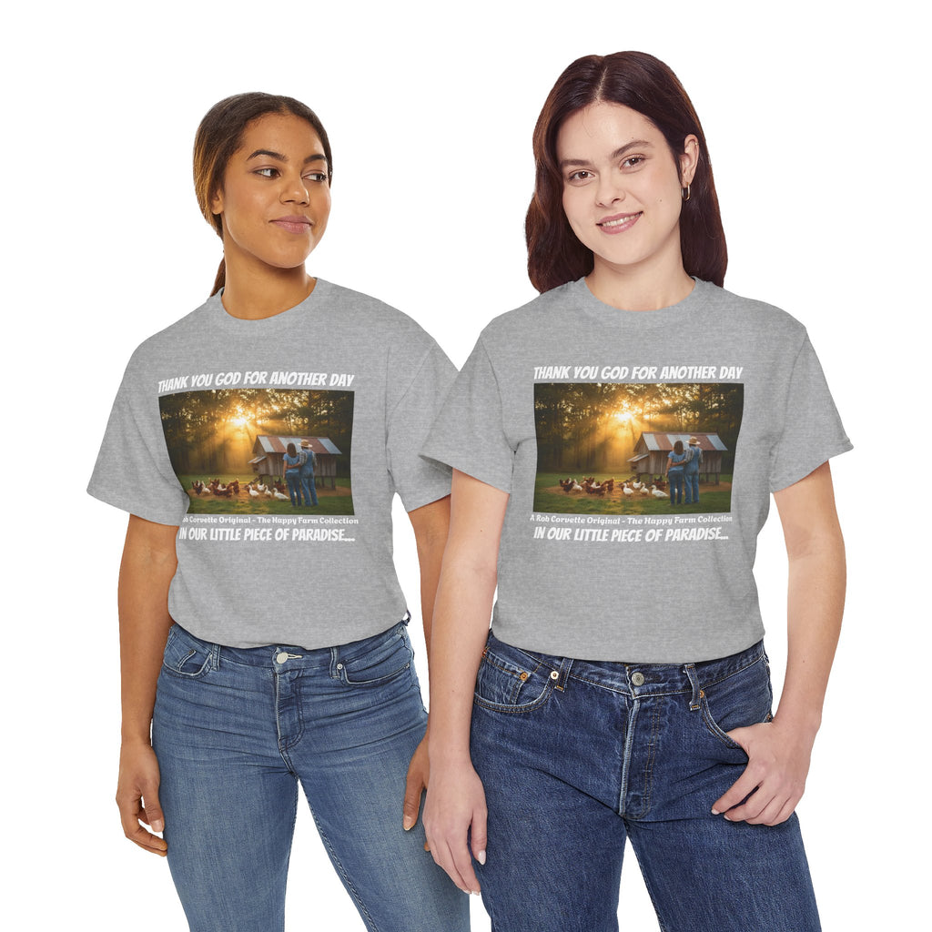 Thank You God For Another Day In Our Little Piece Of Paradise Shirt - Backyard Farmer Couple Tee - Happy Farm Collection - Homestead Gift