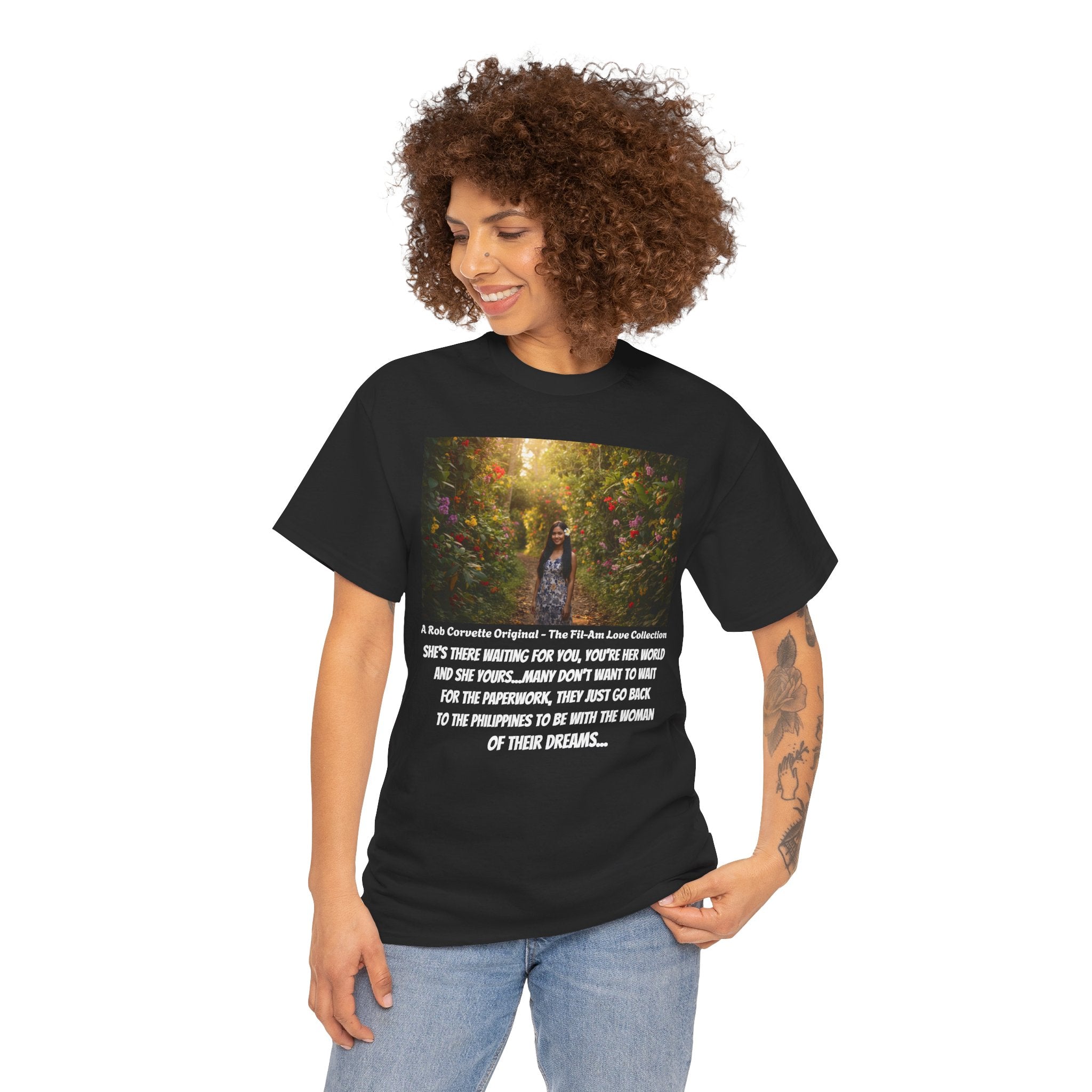 She's There Waiting For You Fil-Am Love Shirt, Filipino American Romance, Philippines Girlfriend Gift, Filipina Love Tee, Go Back For Her