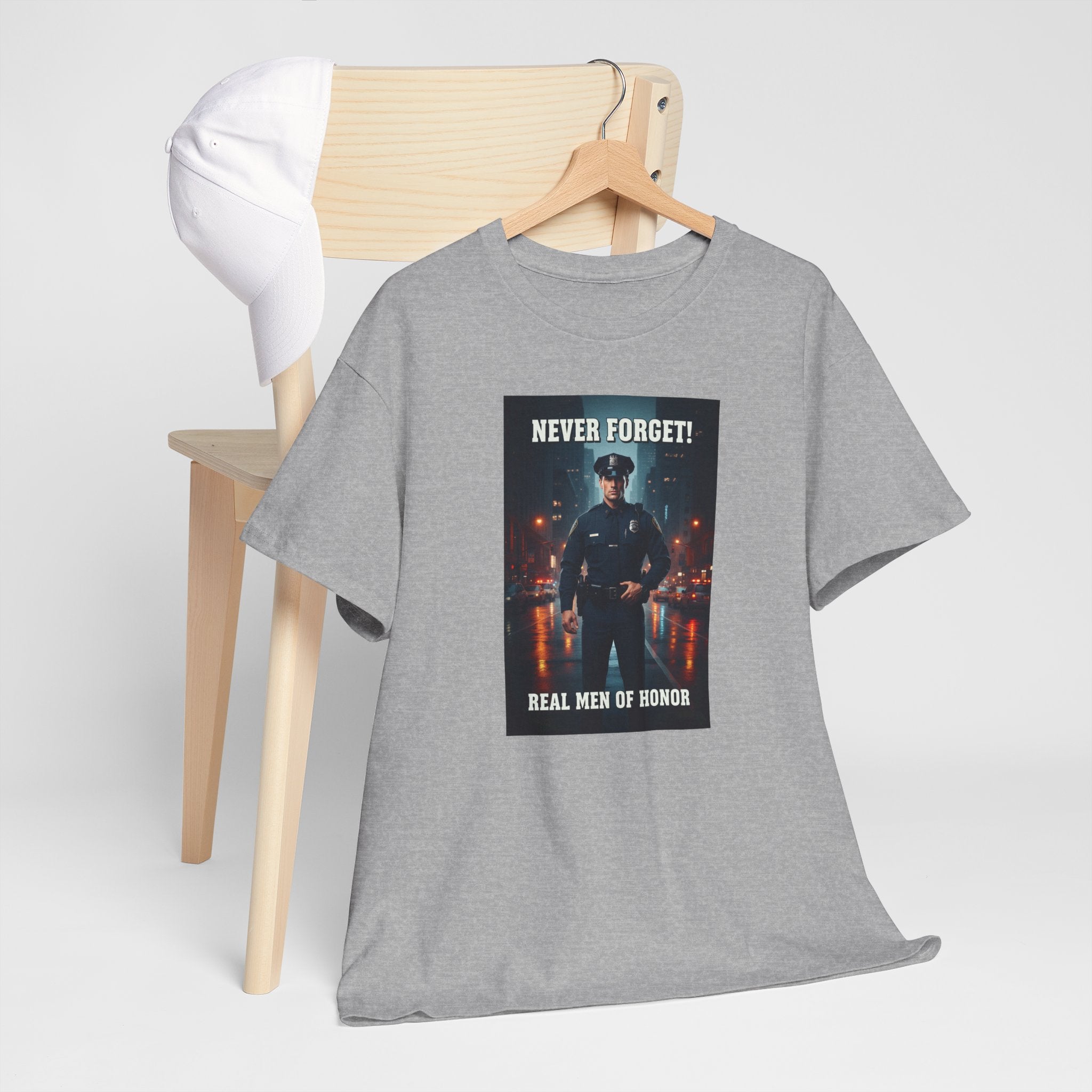 Never Forget Police T-Shirt | Real Men Of Honor | Police Officer Tribute Tee | Law Enforcement Gift | Hero Shirt