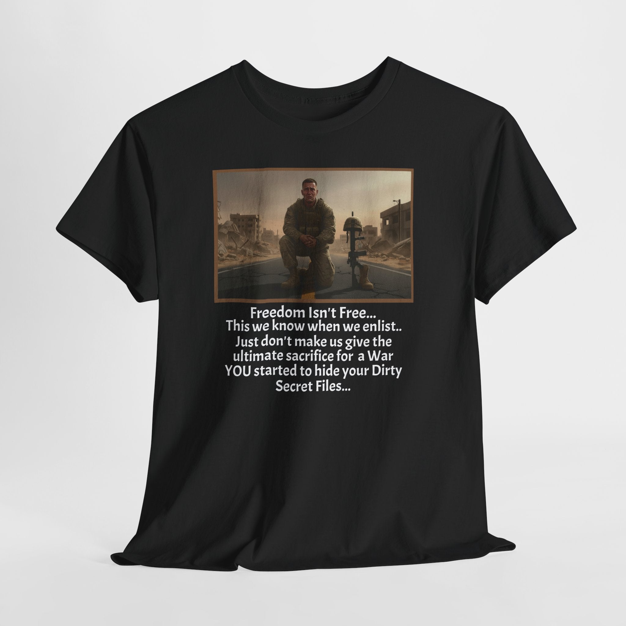 "Freedom Isn't Free" Powerful Military Tribute T-Shirt | US Marine Honor Shirt | Fallen Soldier Memorial Tee | Veteran Gift | Never Forget Collection