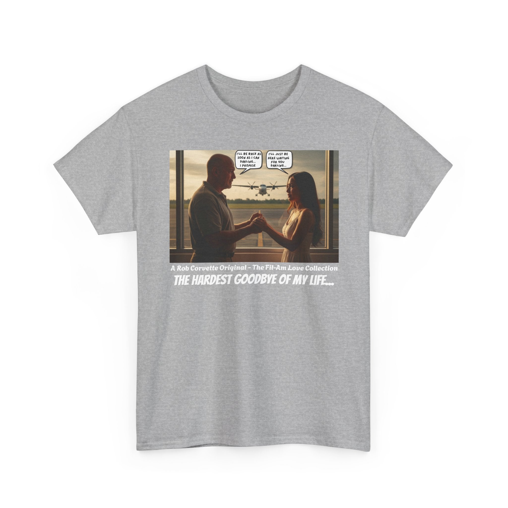 Philippines Airport Goodbye Shirt - The Hardest Goodbye Of My Life - Emotional Fil-Am Couple Long Distance Love Graphic Tee Gift For Him