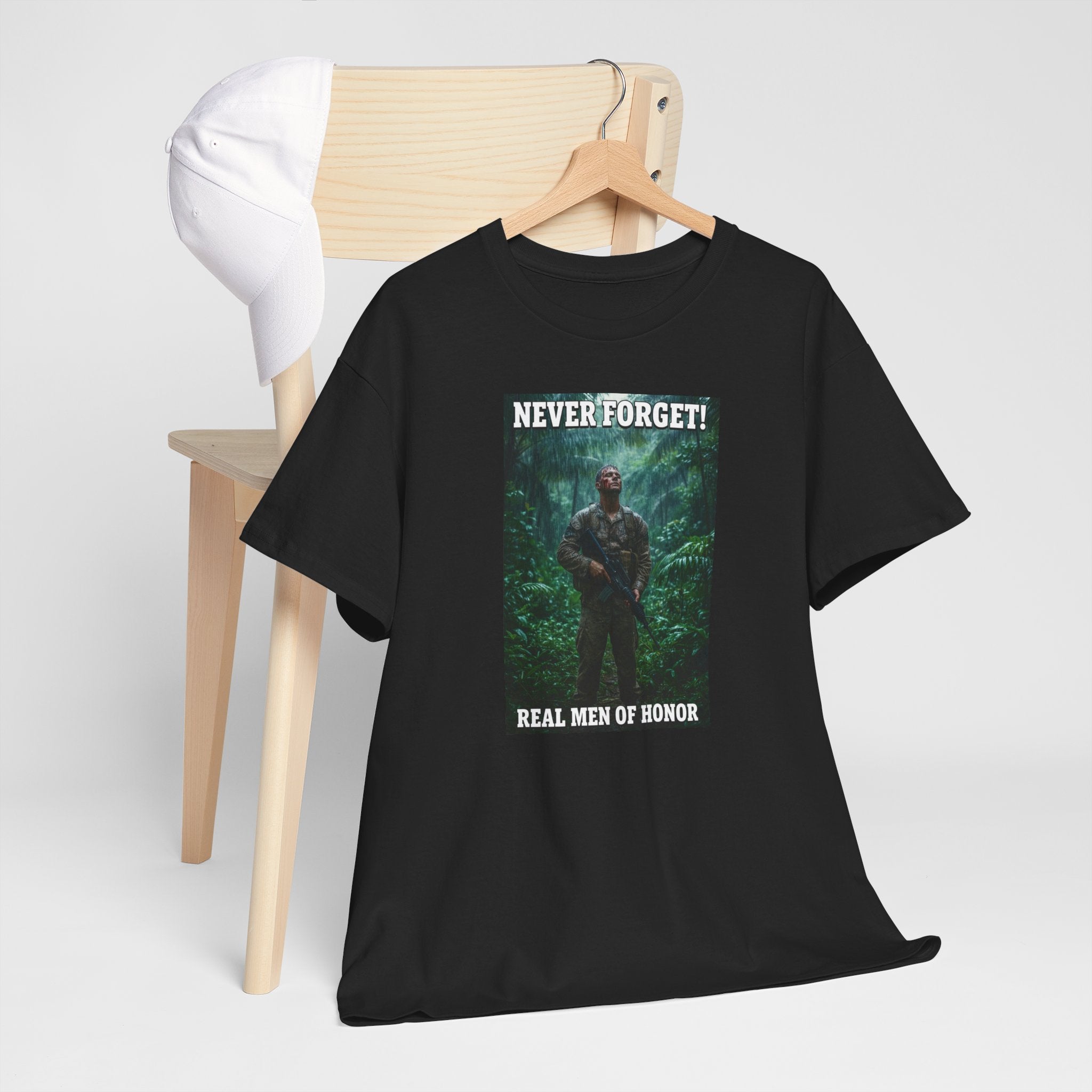 Never Forget Patriotic T-Shirt | Real Men Of Honor | Military Tribute Tee | Veteran Gift | Marine Shirt