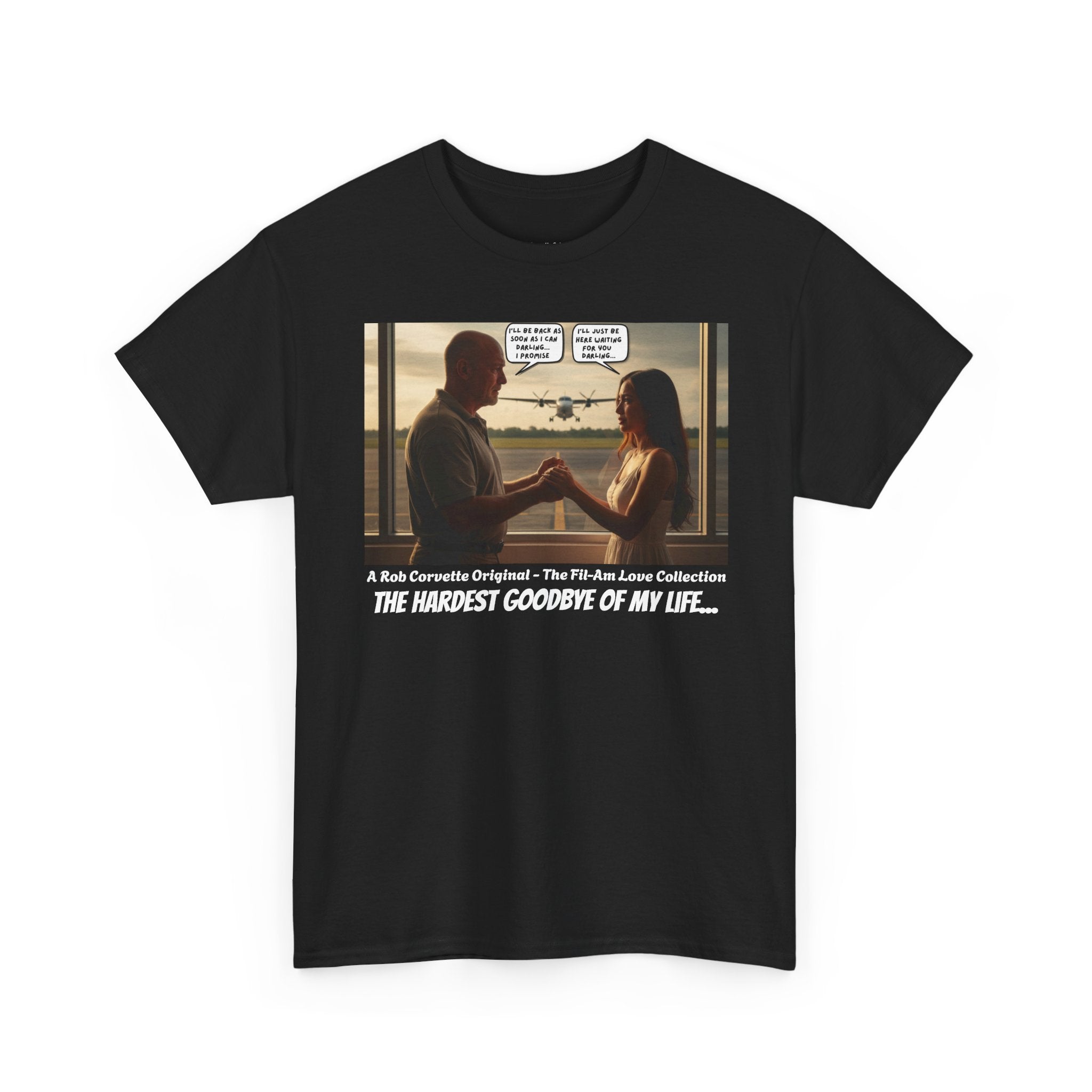 Philippines Airport Goodbye Shirt - The Hardest Goodbye Of My Life - Emotional Fil-Am Couple Long Distance Love Graphic Tee Gift For Him