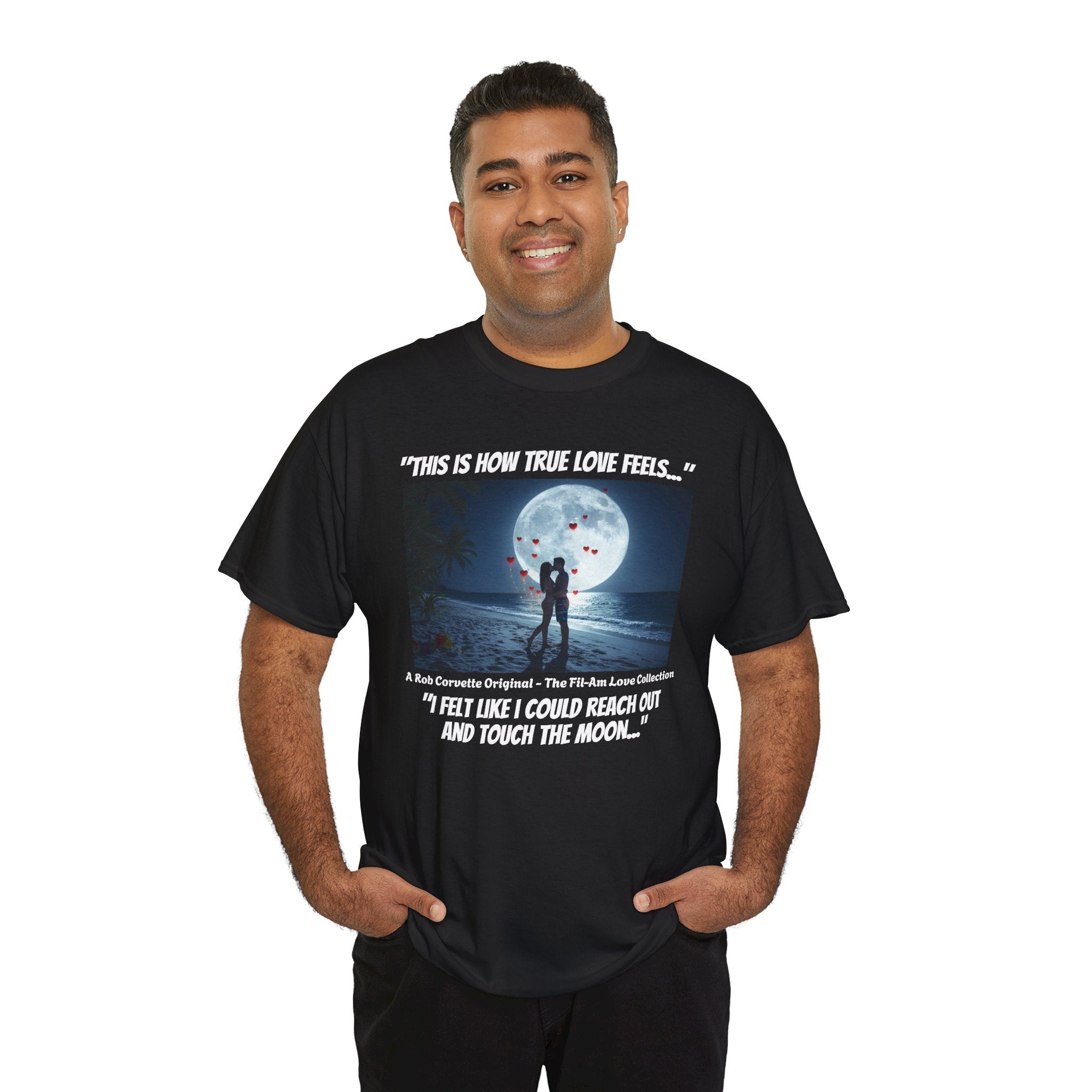 Fil-Am Beach Kiss Shirt - I Felt Like I Could Touch The Moon - Filipina Love Tee - Romantic Couple Gift - Fil-Am Love Collection