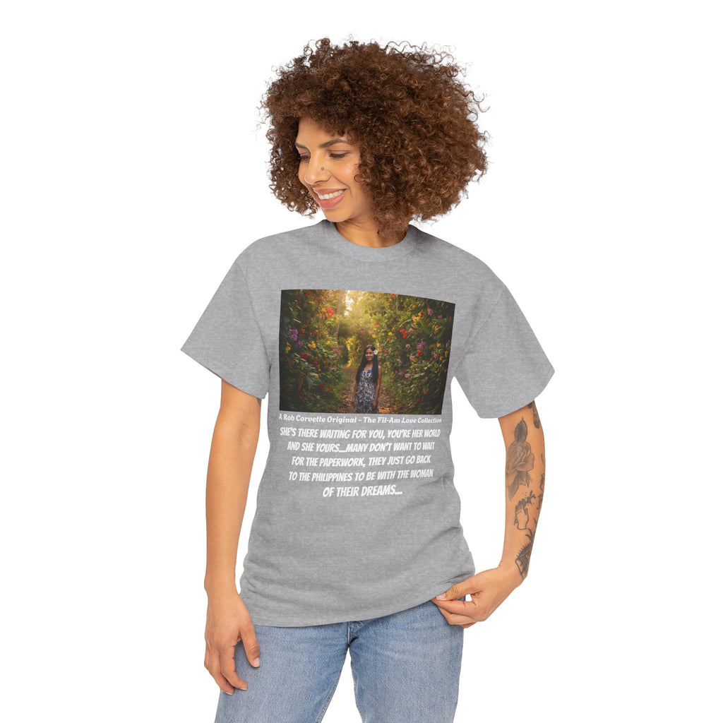 She's There Waiting For You Fil-Am Love Shirt, Filipino American Romance, Philippines Girlfriend Gift, Filipina Love Tee, Go Back For Her