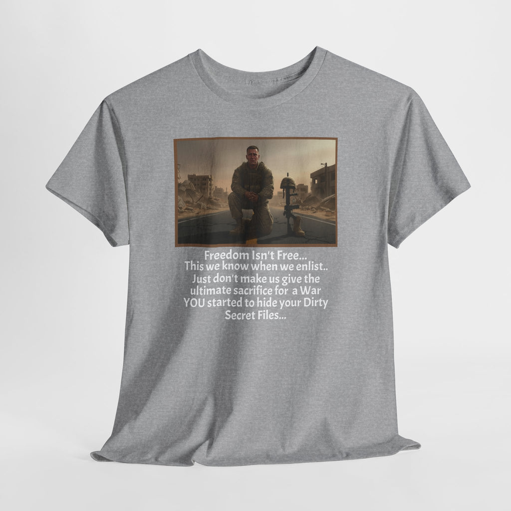 "Freedom Isn't Free" Powerful Military Tribute T-Shirt | US Marine Honor Shirt | Fallen Soldier Memorial Tee | Veteran Gift | Never Forget Collection