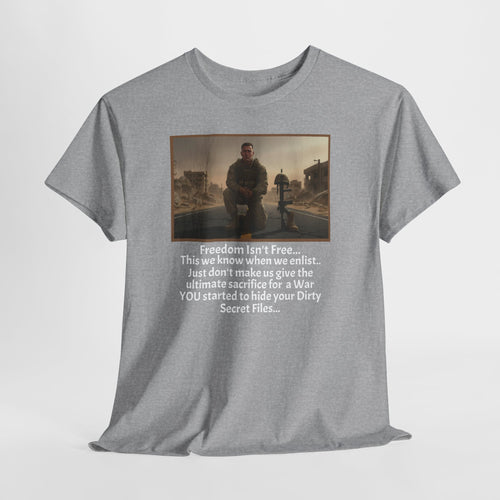 "Freedom Isn't Free" Powerful Military Tribute T-Shirt | US Marine Honor Shirt | Fallen Soldier Memorial Tee | Veteran Gift | Never Forget Collection