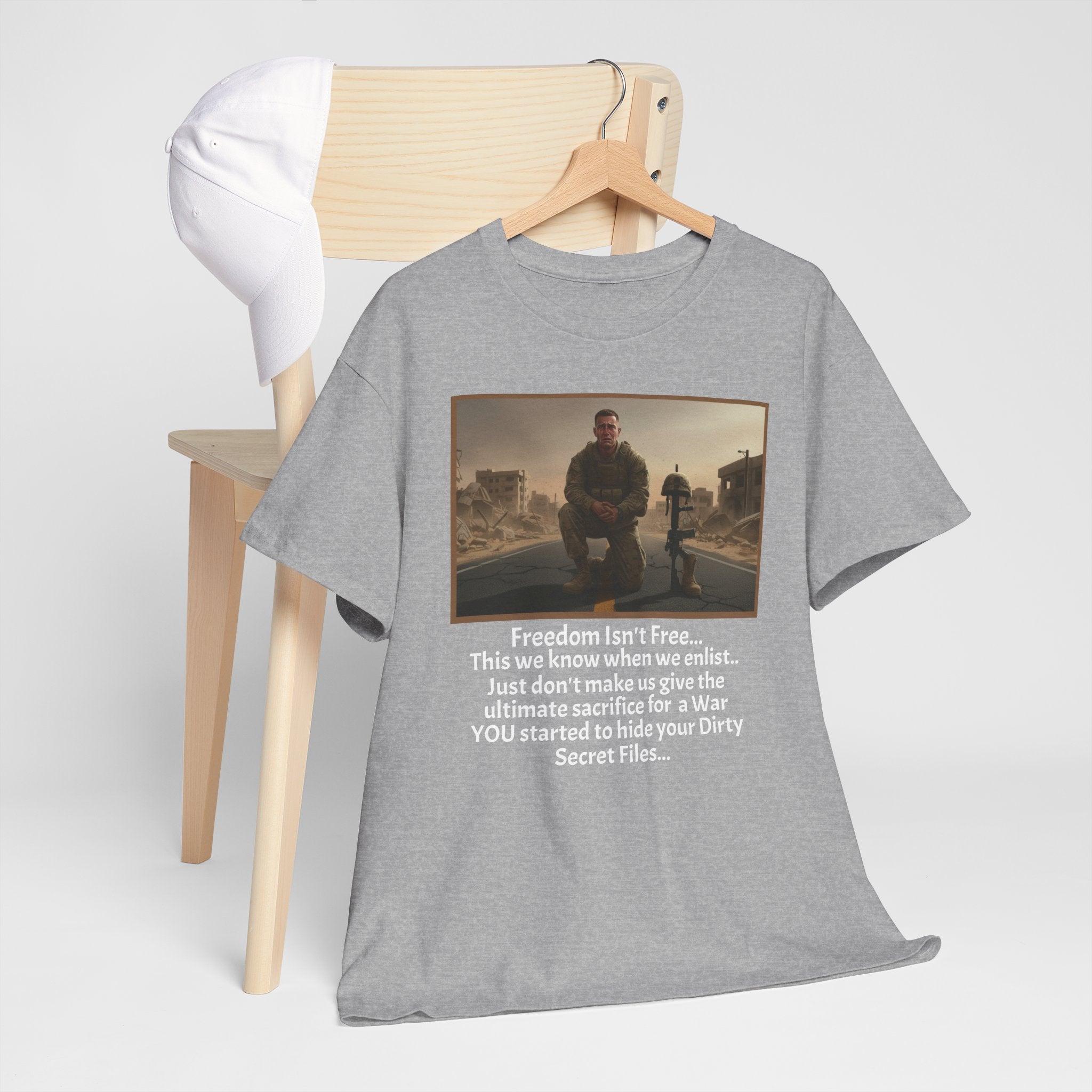 "Freedom Isn't Free" Powerful Military Tribute T-Shirt | US Marine Honor Shirt | Fallen Soldier Memorial Tee | Veteran Gift | Never Forget Collection