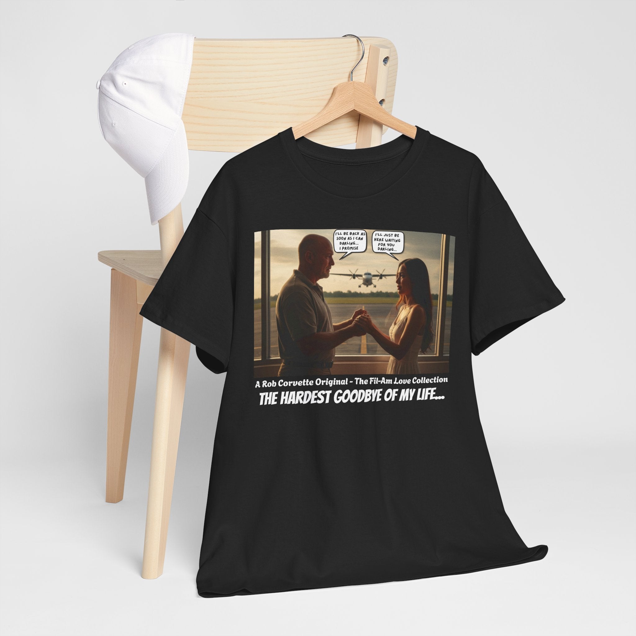 Philippines Airport Goodbye Shirt - The Hardest Goodbye Of My Life - Emotional Fil-Am Couple Long Distance Love Graphic Tee Gift For Him