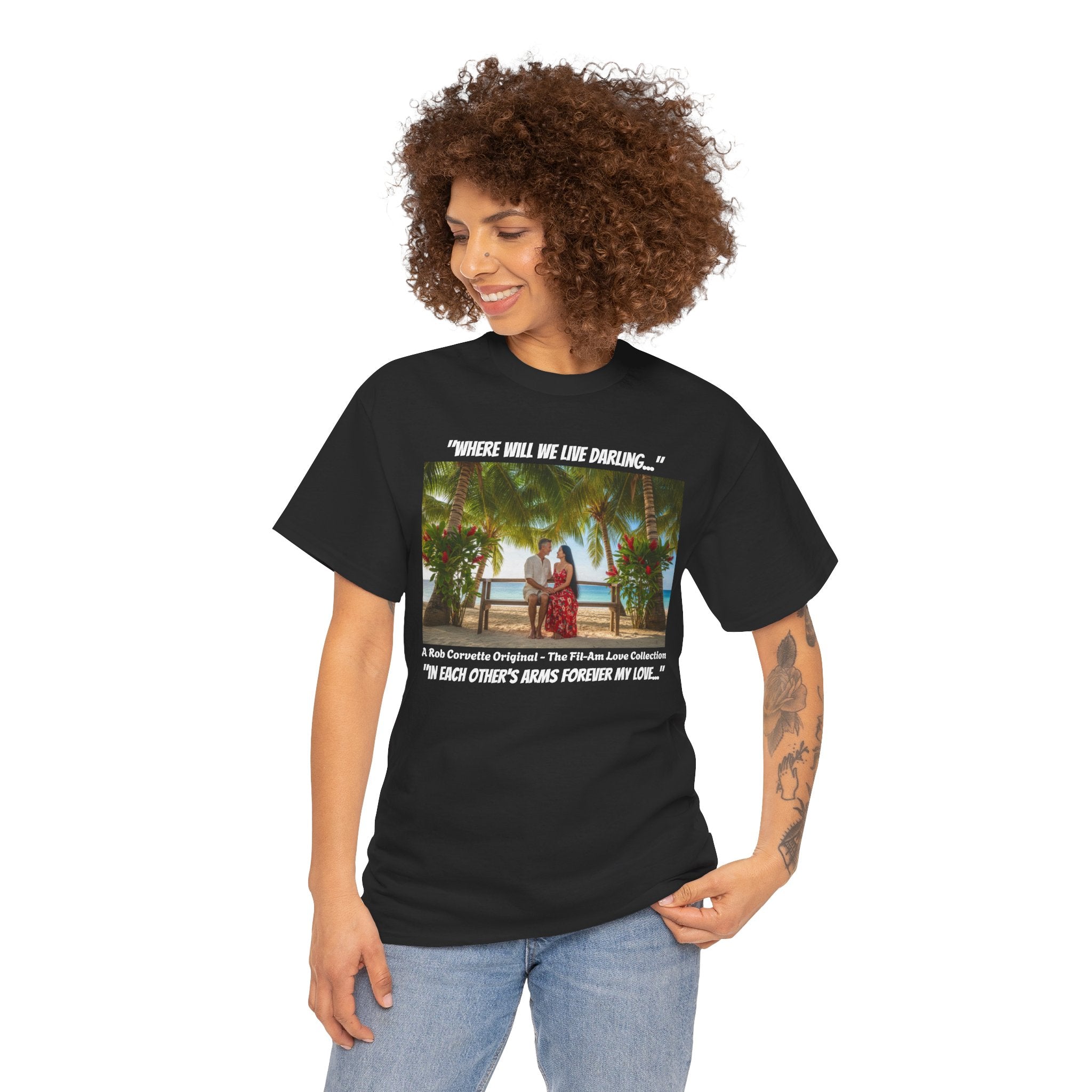 Fil-Am Couple Beach Shirt Where Will We Live Darling, Filipino American Love, Philippines Travel Gift, Romantic Couples Tee For Him Her