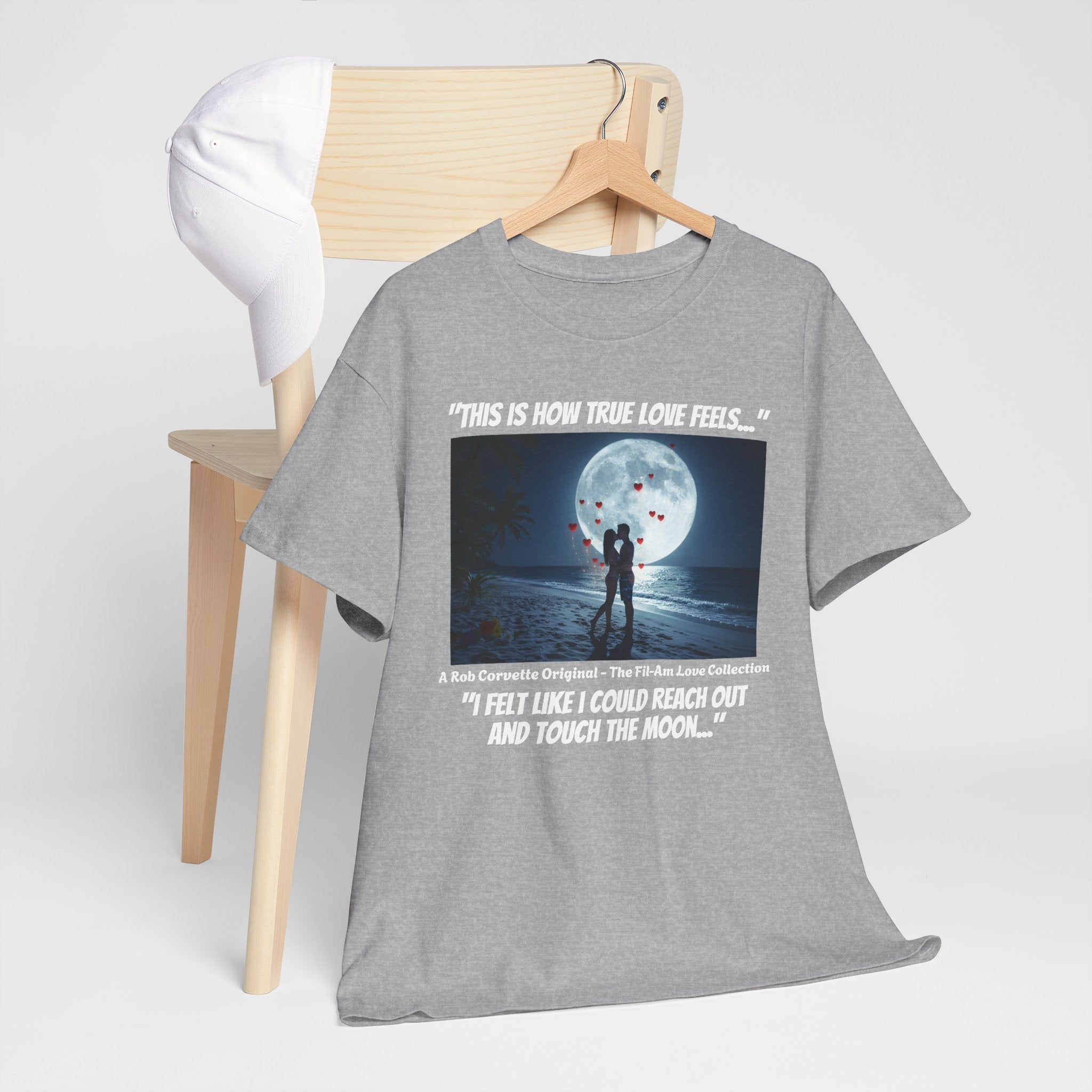 Fil-Am Beach Kiss Shirt - I Felt Like I Could Touch The Moon - Filipina Love Tee - Romantic Couple Gift - Fil-Am Love Collection