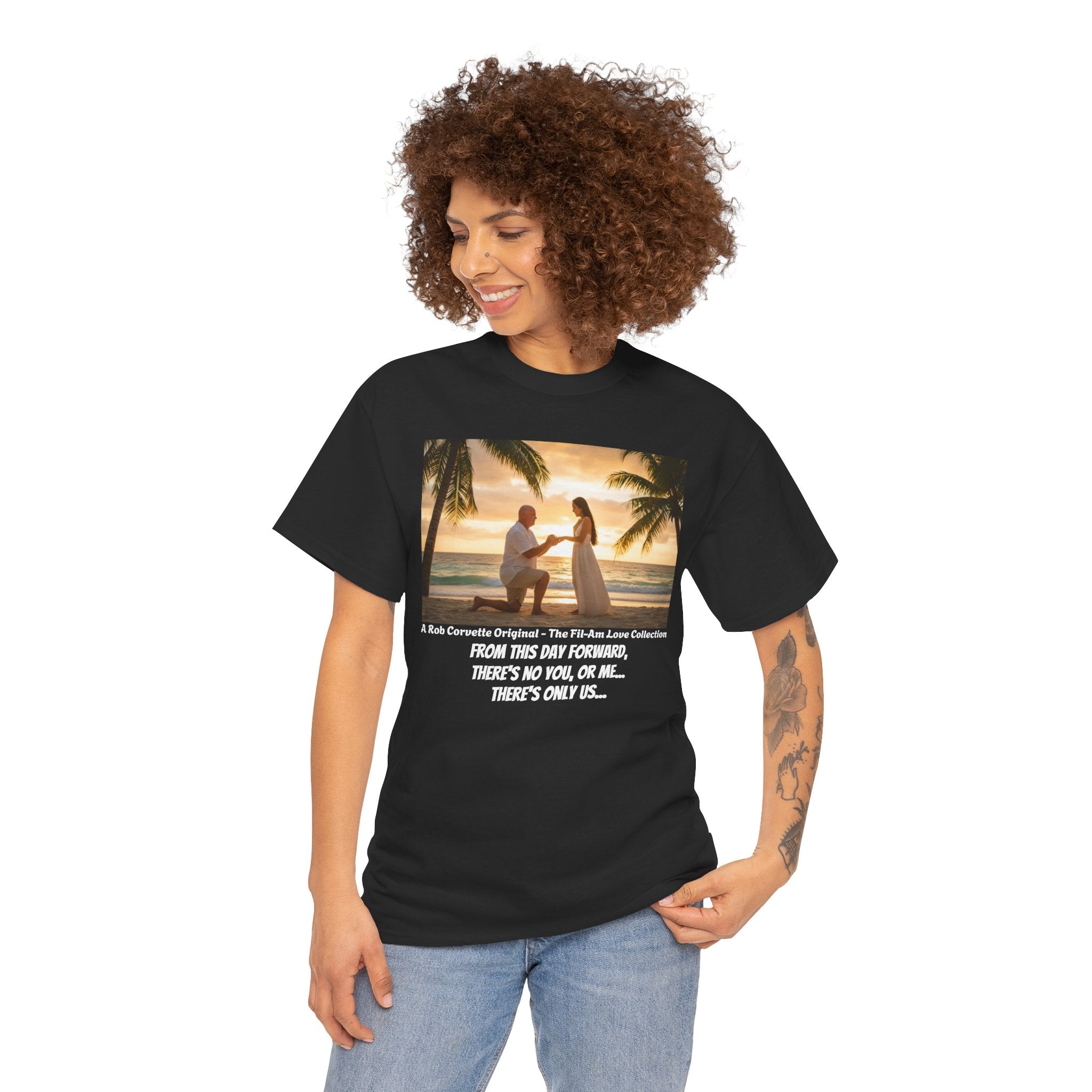 Philippines Beach Proposal Shirt - From This Day Forward There's No You Or Me There's Only Us - Romantic Fil-Am Couple Engagement Tee Gift