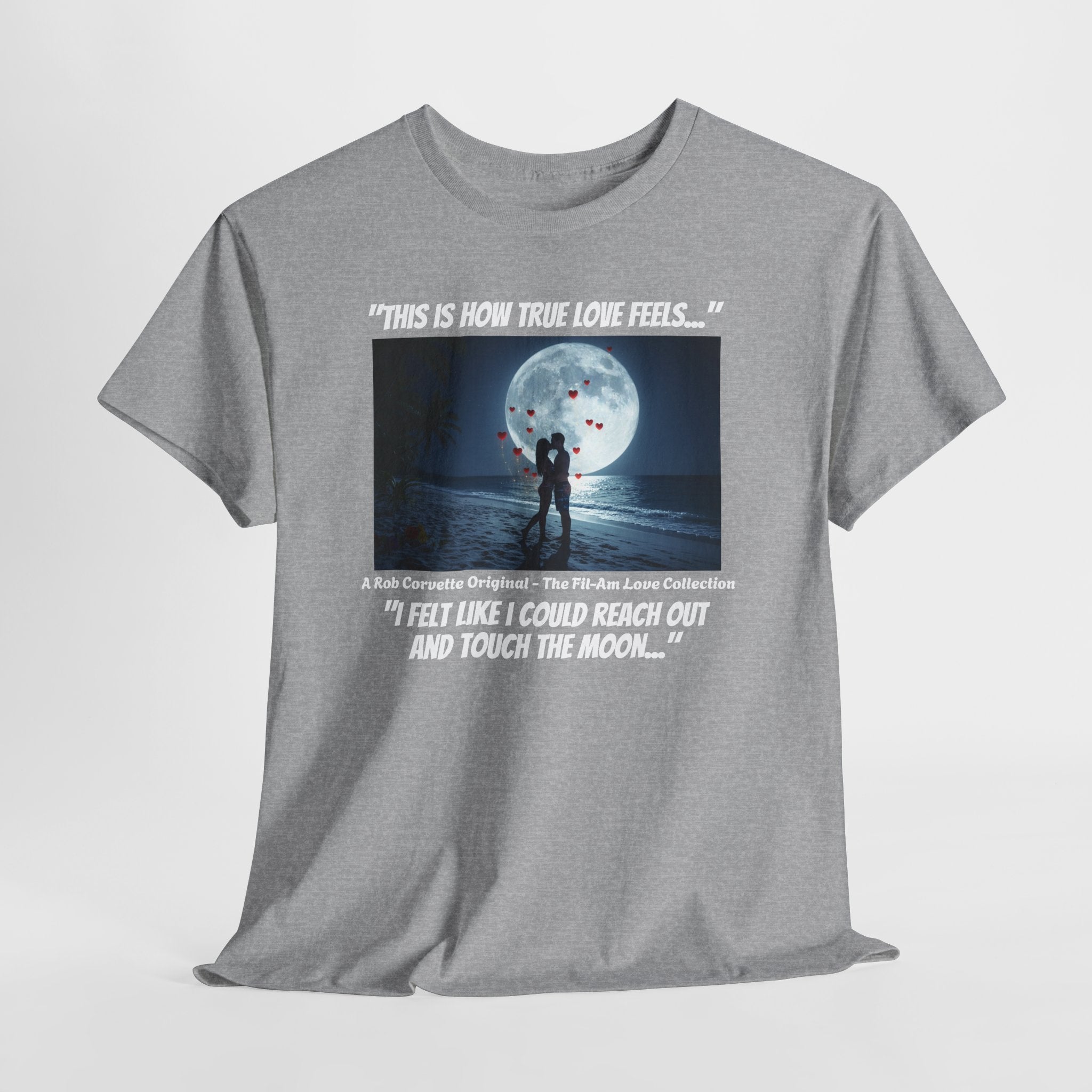 Fil-Am Beach Kiss Shirt - I Felt Like I Could Touch The Moon - Filipina Love Tee - Romantic Couple Gift - Fil-Am Love Collection