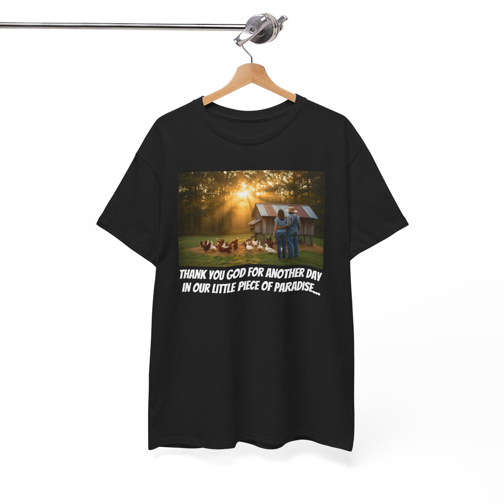Thank You God For Another Day In Our Little Piece of Paradise | Backyard Farmer Couple Shirt | Homestead Gift | Country Life | Gift For Her