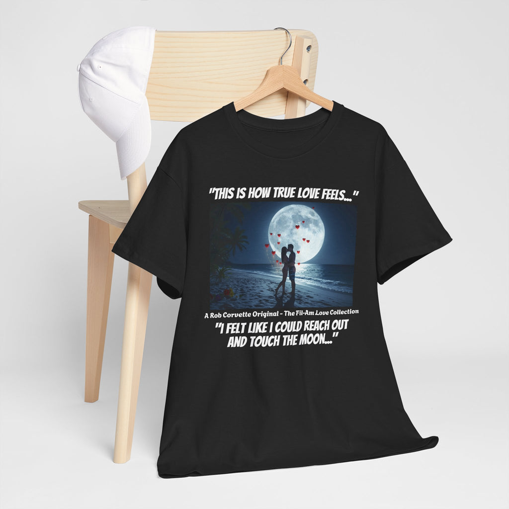 Fil-Am Beach Kiss Shirt - I Felt Like I Could Touch The Moon - Filipina Love Tee - Romantic Couple Gift - Fil-Am Love Collection