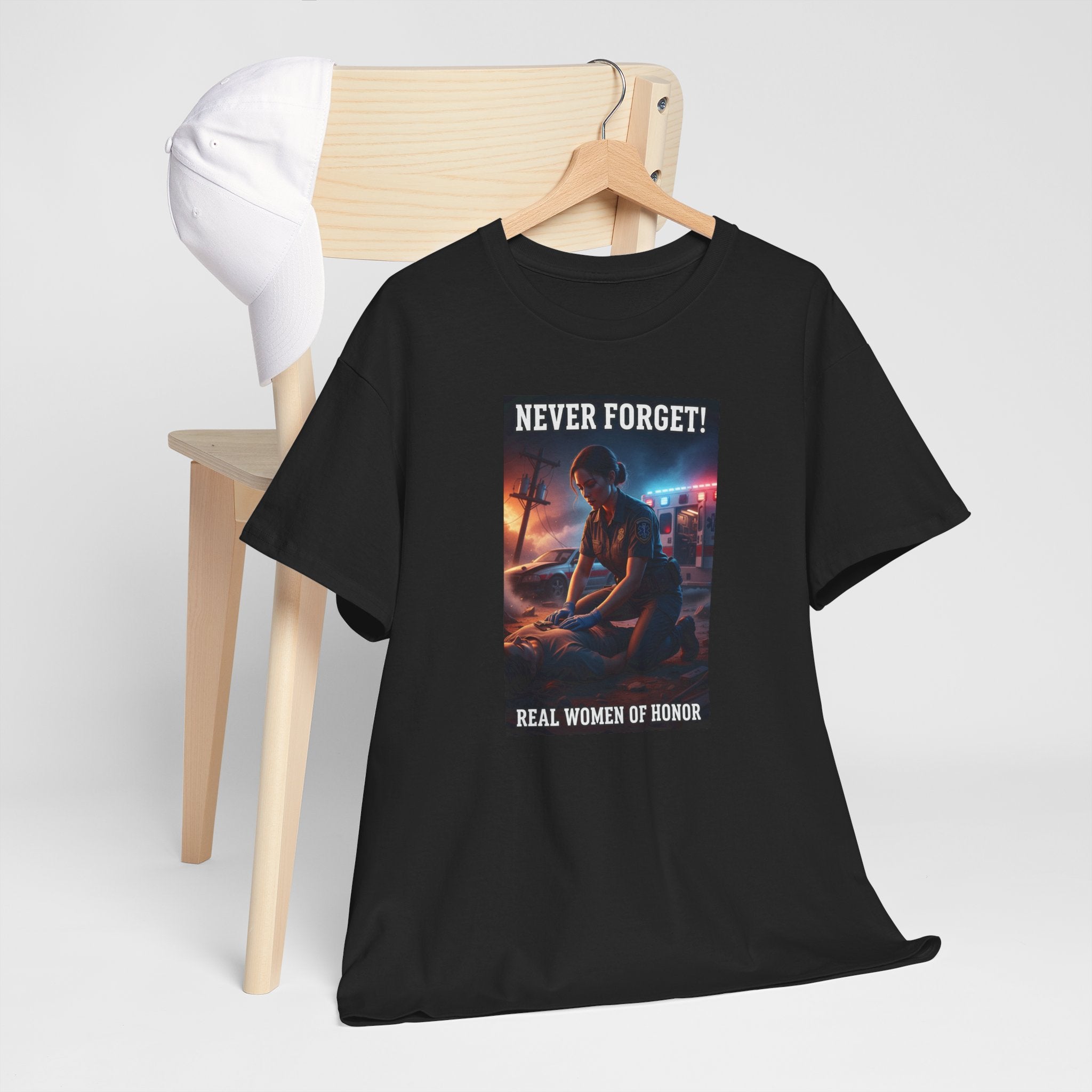 Never Forget Paramedic T-Shirt | Real Women Of Honor | Female EMS Tribute Tee | Paramedic Gift | First Responder Shirt