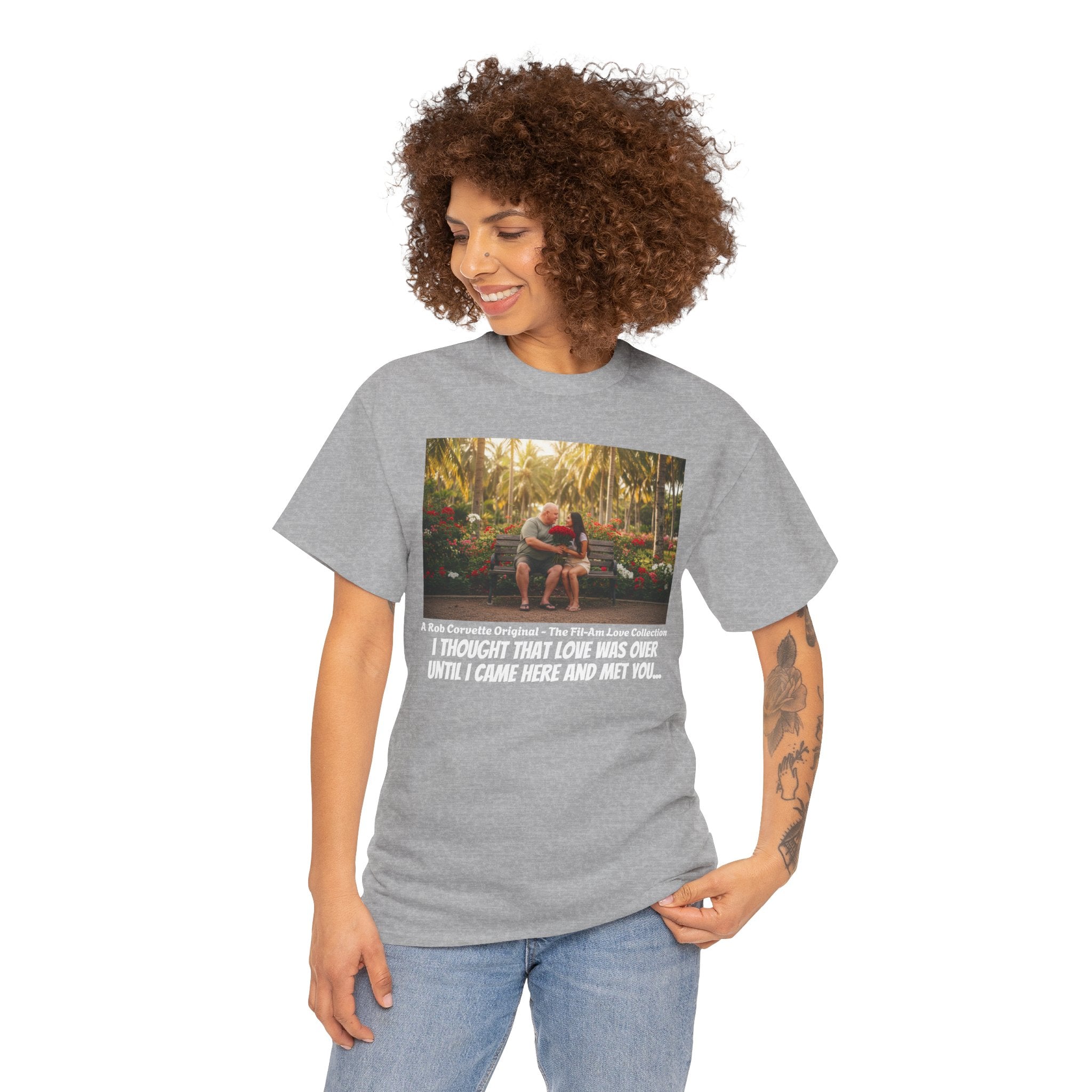 Philippines Park Bench Shirt - I Thought That Love Was Over Until I Came Here And Met You - Romantic Fil-Am Couple Love Tee Gift For Him