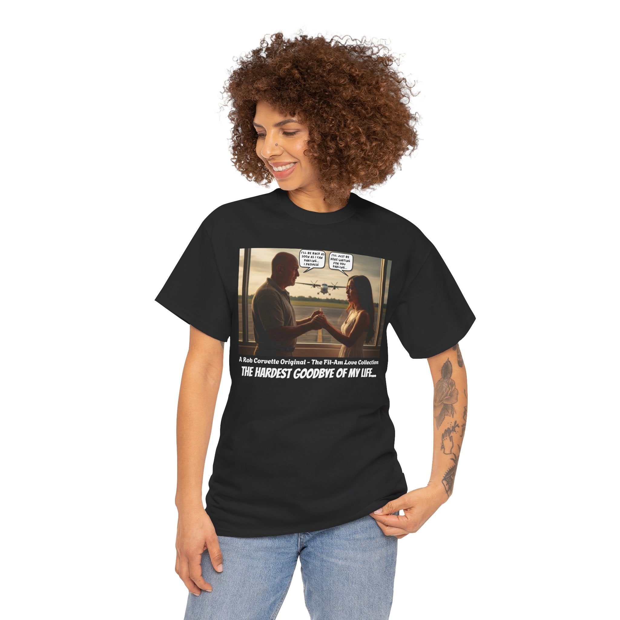 Philippines Airport Goodbye Shirt - The Hardest Goodbye Of My Life - Emotional Fil-Am Couple Long Distance Love Graphic Tee Gift For Him