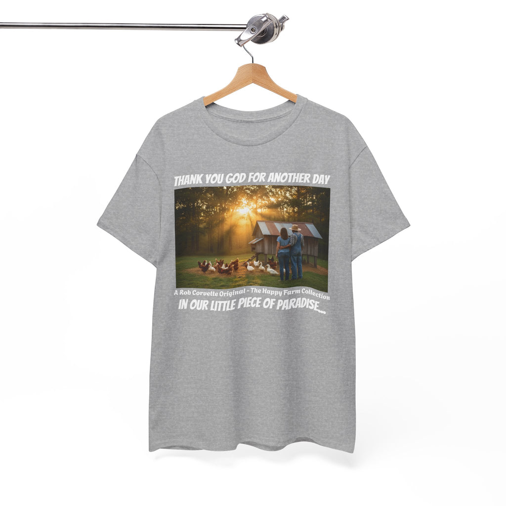 Thank You God For Another Day In Our Little Piece Of Paradise Shirt - Backyard Farmer Couple Tee - Happy Farm Collection - Homestead Gift