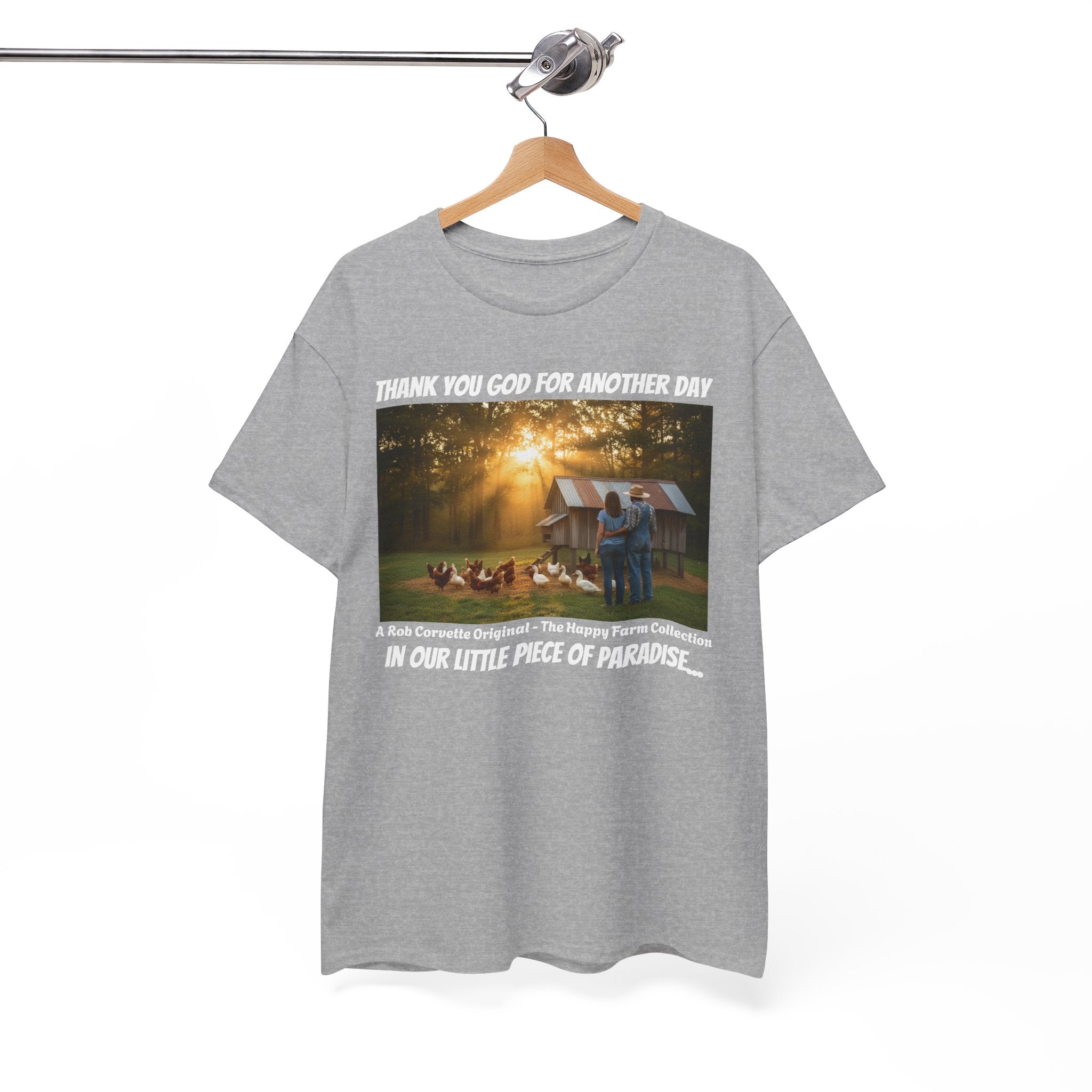 Thank You God For Another Day In Our Little Piece Of Paradise Shirt - Backyard Farmer Couple Tee - Happy Farm Collection - Homestead Gift
