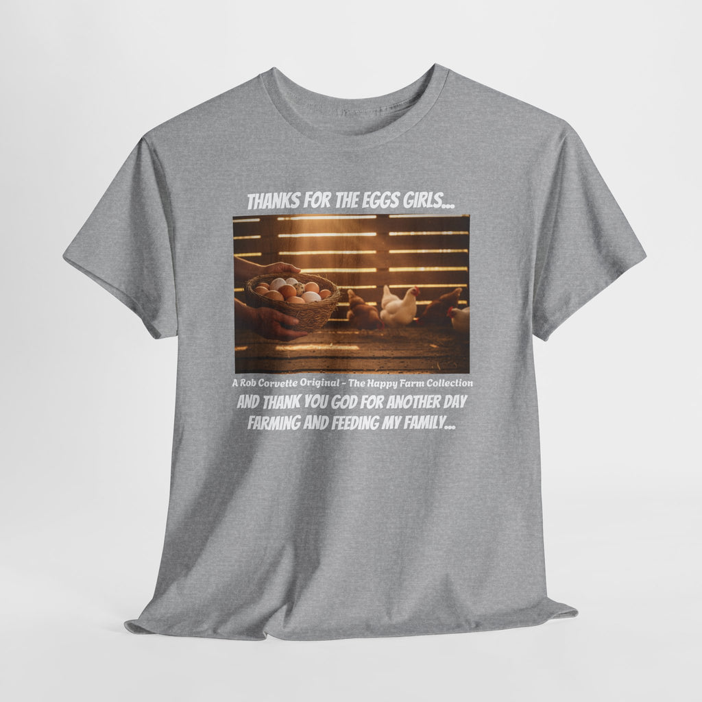 Thanks For The Eggs Girls Shirt - Funny Grateful Farmer Chicken Lover Tee - Happy Farm Collection - Backyard Farmer Homestead Gift