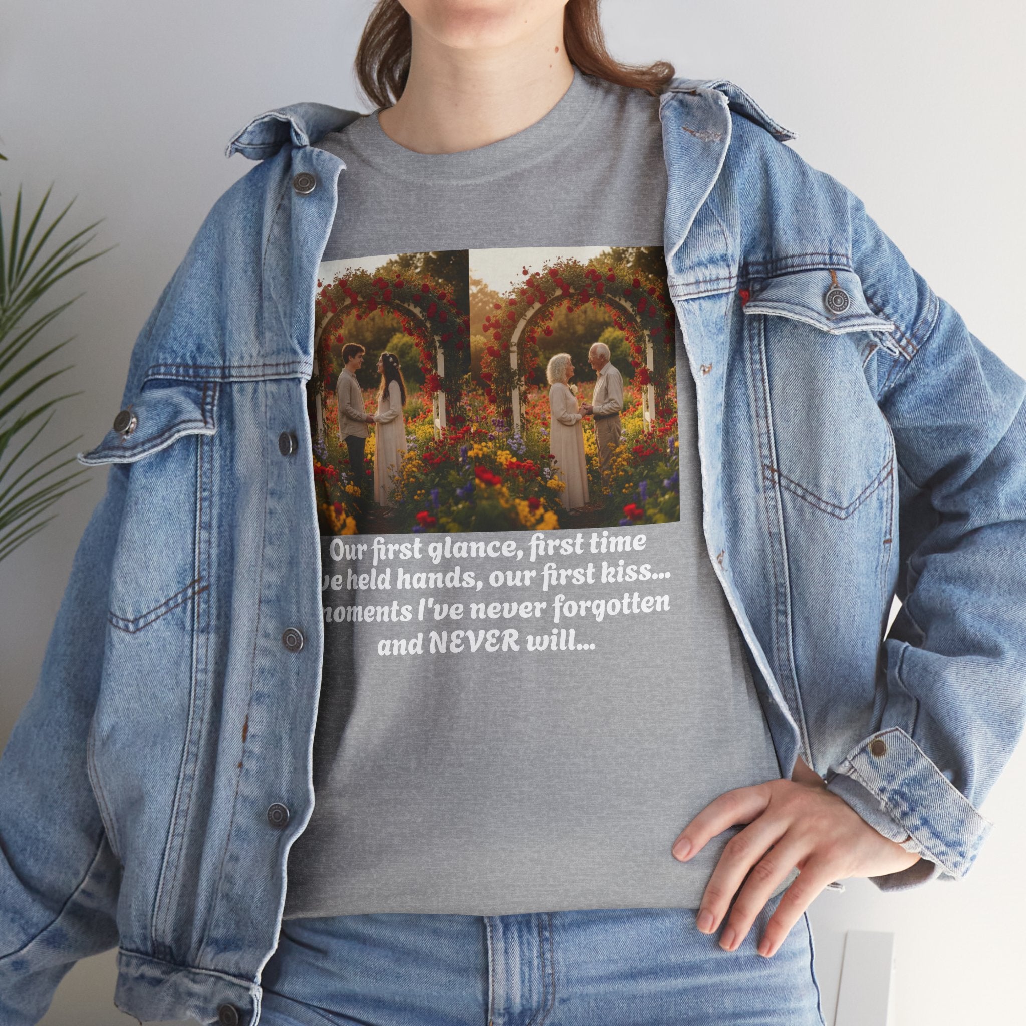 Love Quote Shirt, First Kiss Anniversary Gift, Romantic Couples Tee, Wedding Gift, Valentine's Day, Sentimental Love, Never Forgotten