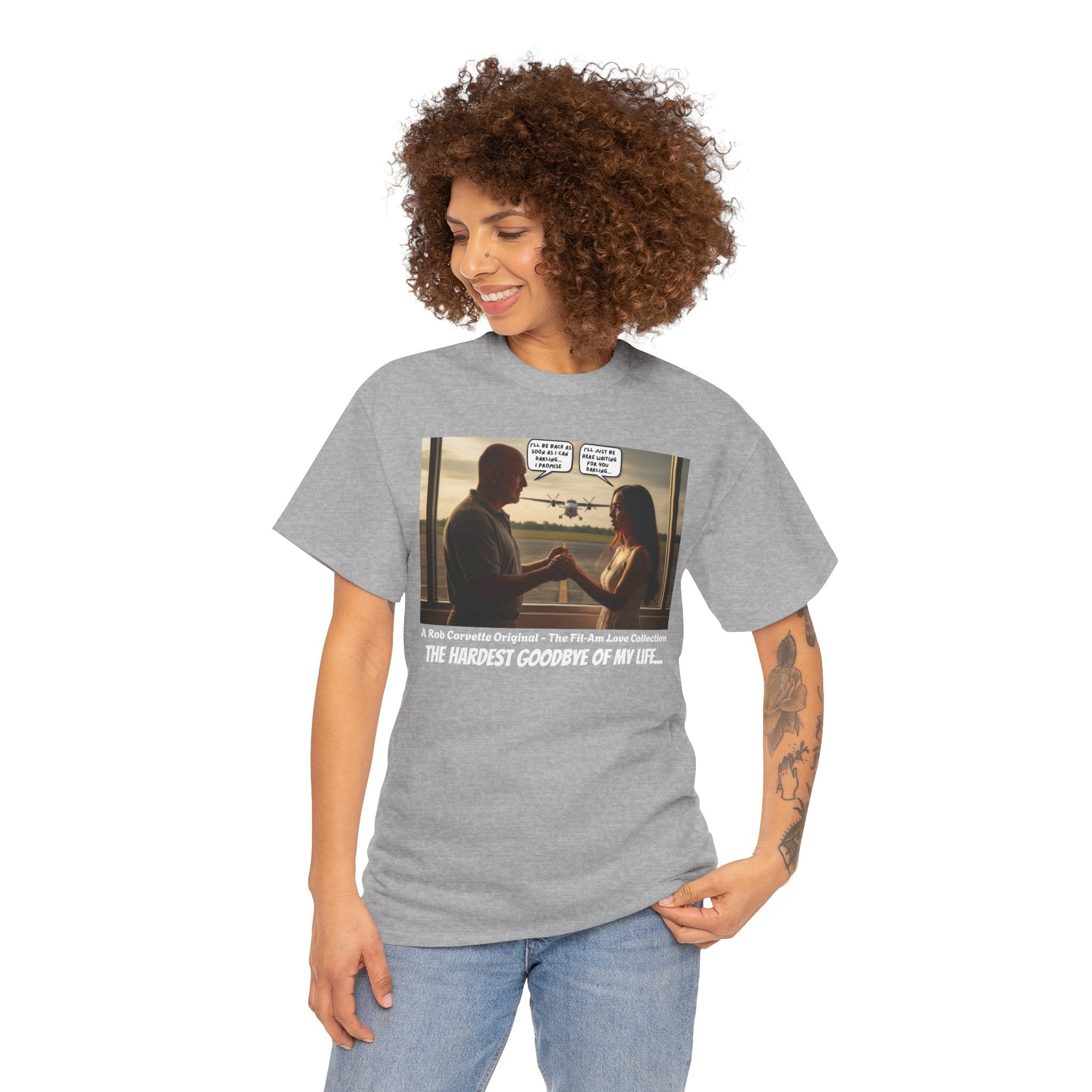 Philippines Airport Goodbye Shirt - The Hardest Goodbye Of My Life - Emotional Fil-Am Couple Long Distance Love Graphic Tee Gift For Him
