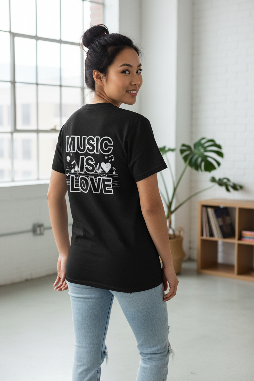 Asian female model - Music is Love back design - for future product